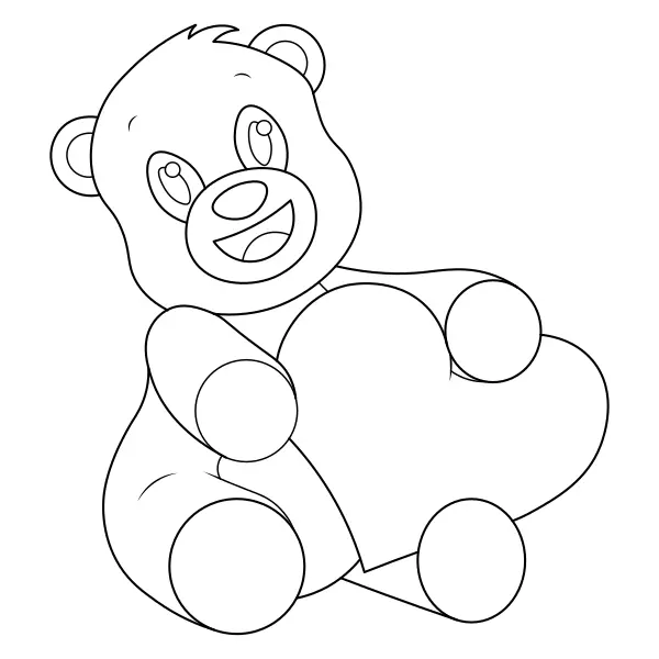 L’ours au grand cœur | Coloriages en ligne pour enfants