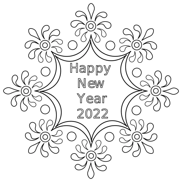 Mandala – Bonne année 2022 | Coloriages en ligne pour enfants
