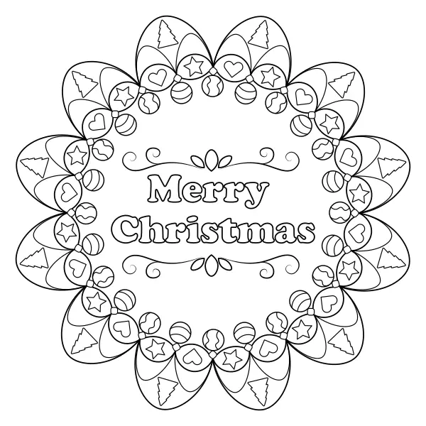 Mandala – Joyeux Noël | Coloriages en ligne pour enfants