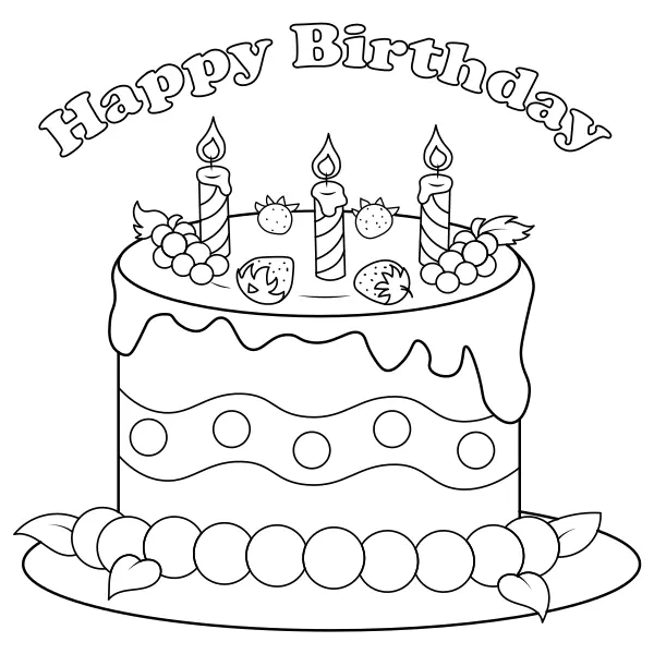 Gâteau d’anniversaire | Coloriages en ligne pour enfants