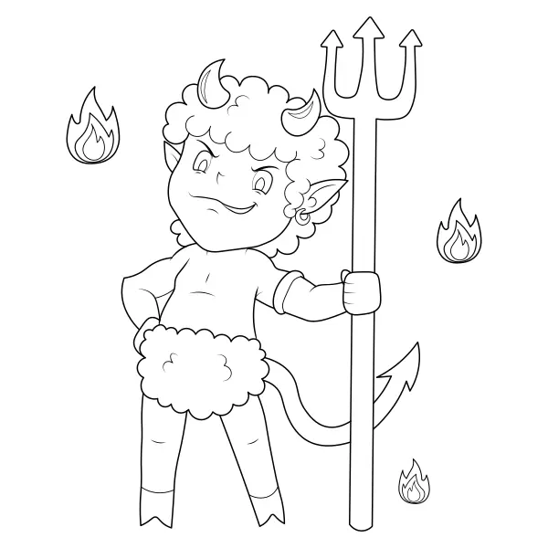 Le petit diable | Coloriages en ligne pour enfants