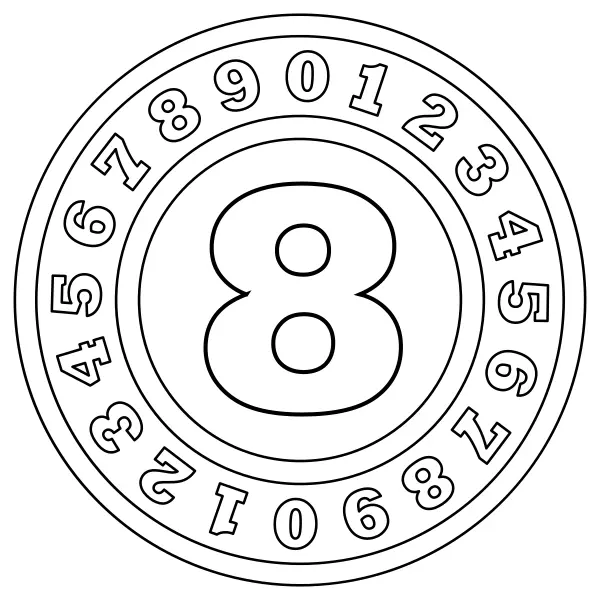 Numéro 8 | Coloriages en ligne pour enfants