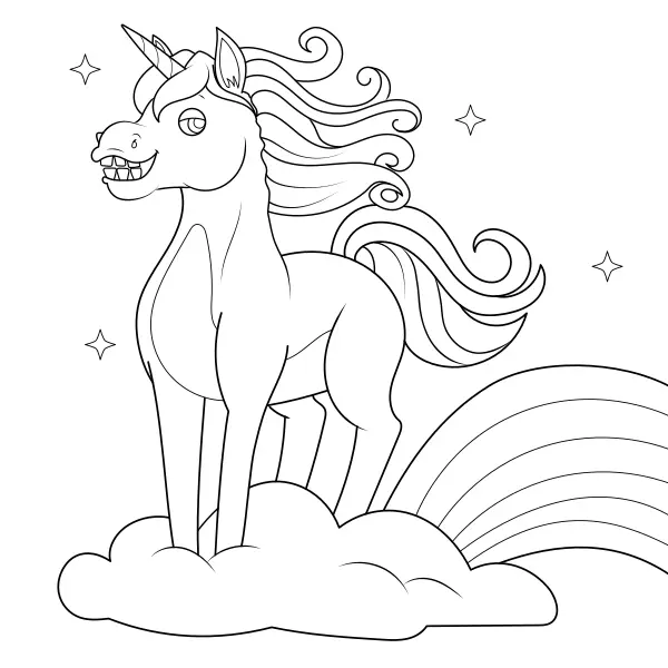 La licorne rieuse | Coloriages en ligne pour enfants