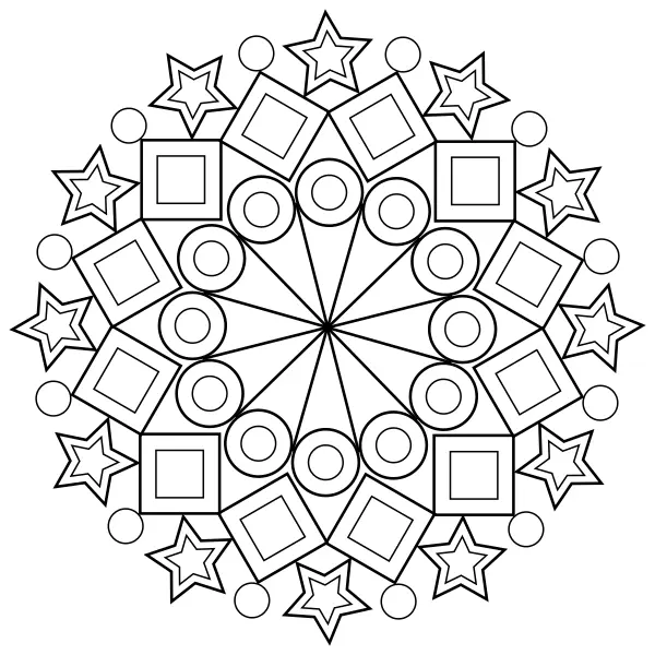 Mandala géométrique | Coloriages en ligne pour enfants