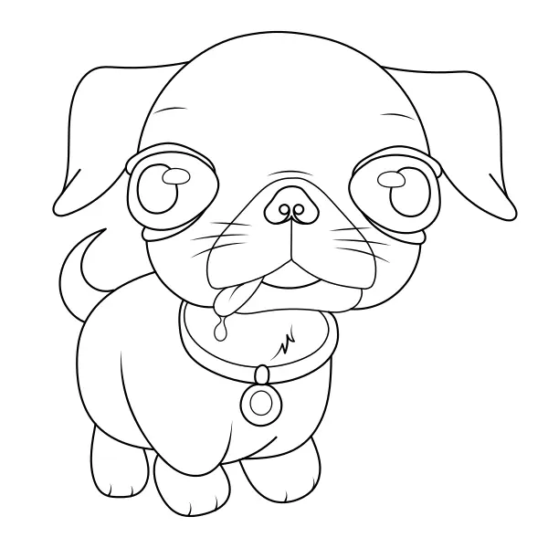 Le chien qui louche | Coloriages en ligne pour enfants