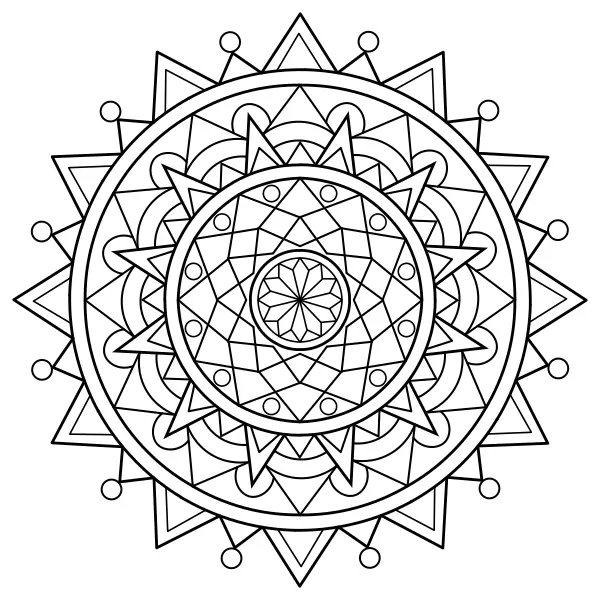 Mandala triangulaire | Coloriages en ligne pour enfants