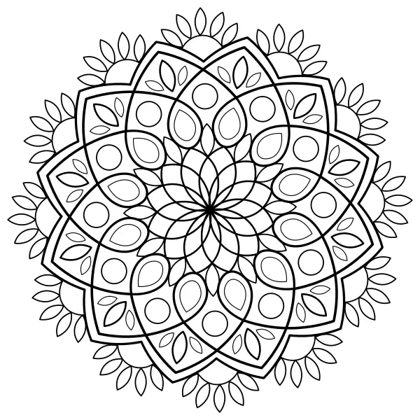 Mandala aux pétales | Coloriages en ligne pour enfants