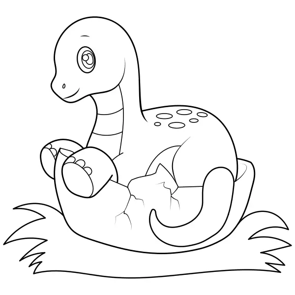 Dinosaure – Petit diplodocus | Coloriages en ligne pour enfants