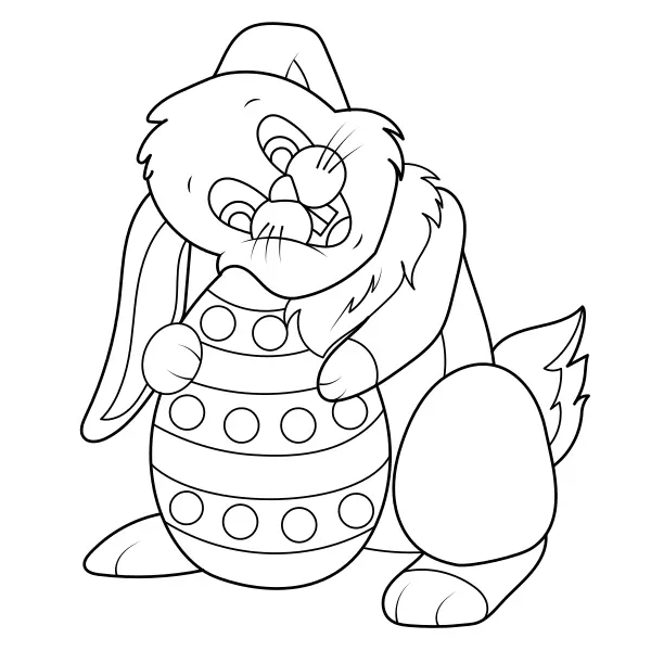 Le lapin de Pâques | Coloriages en ligne pour enfants