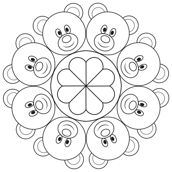Mandala – Peluches | Coloriages en ligne pour enfants