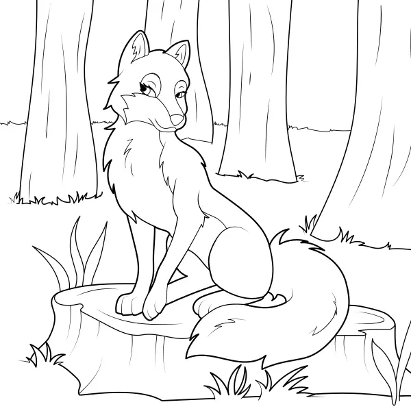 Le loup | Coloriages en ligne pour enfants