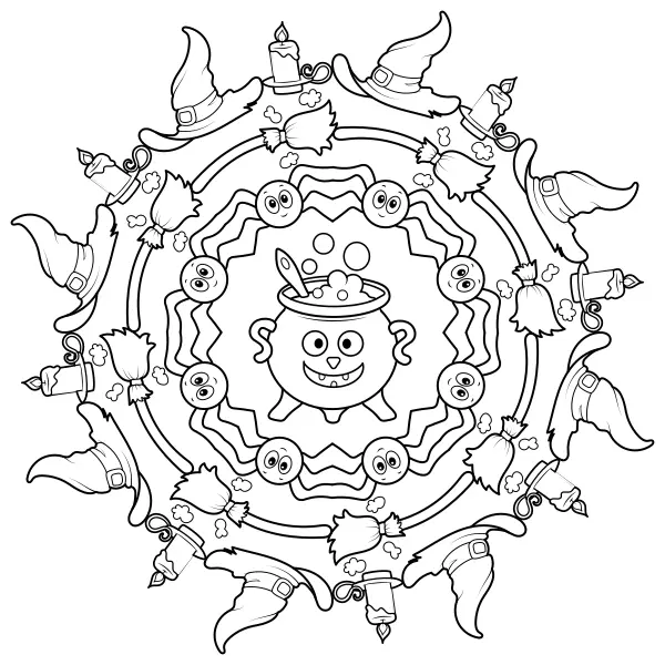 Mandala d’Halloween | Coloriages en ligne pour enfants
