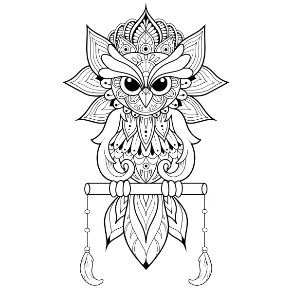 Mandala de la chouette | Coloriages en ligne pour enfants