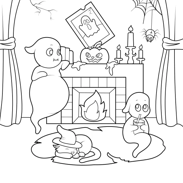 La maison hantée | Coloriages en ligne pour enfants