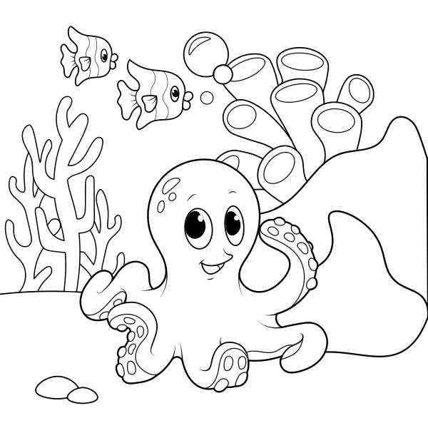 Poulpe | Coloriages en ligne pour enfants