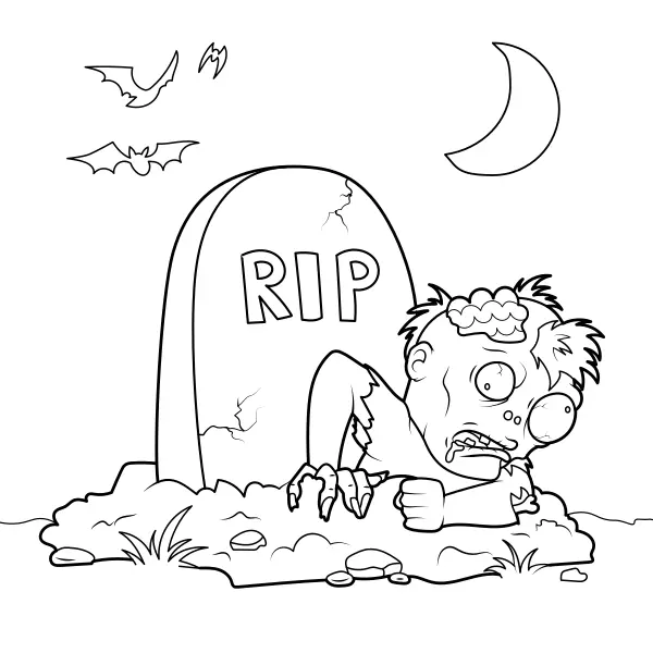 Petit zombie d’Halloween | Coloriages en ligne pour enfants