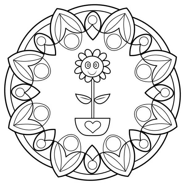Mandala de tournesols | Coloriages en ligne pour enfants