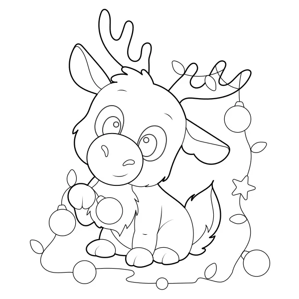 Petit renne | Coloriages en ligne pour enfants