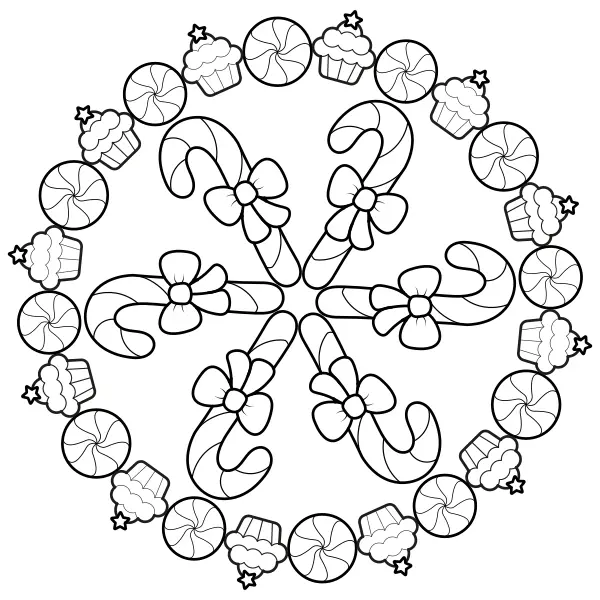 Mandala en bonbons | Coloriages en ligne pour enfants