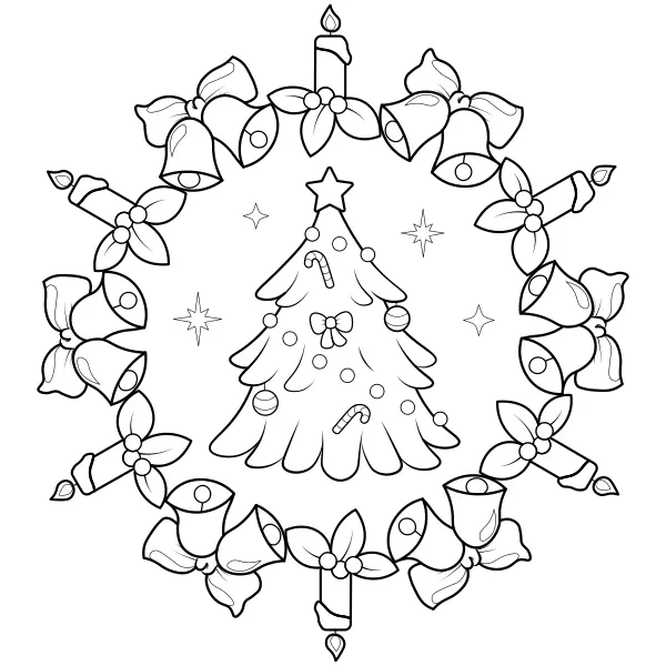 Mandala – Sapin de Noël | Coloriages en ligne pour enfants