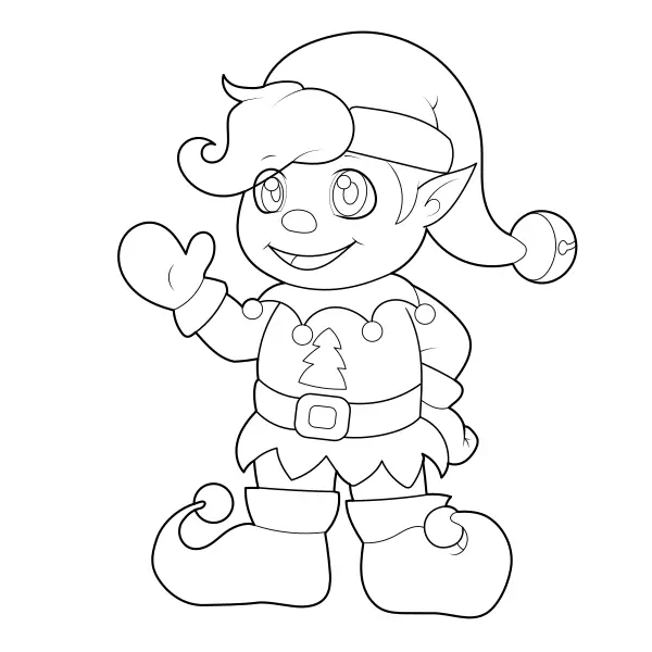 Le lutin de Noël | Coloriages en ligne pour enfants