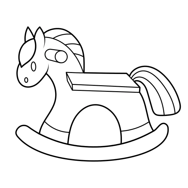 Cheval à bascule | Coloriages en ligne pour enfants