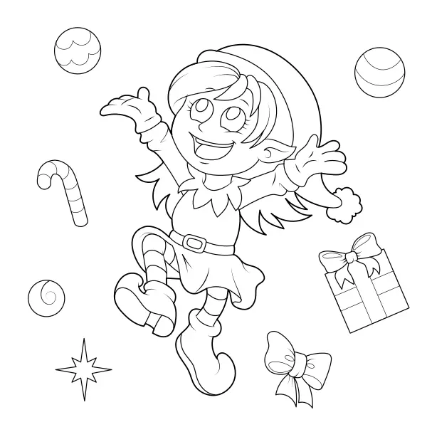 Le lutin de Noël | Coloriages en ligne pour enfants