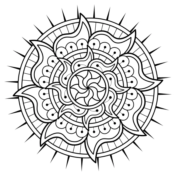 Mandala solaire | Coloriages en ligne pour enfants