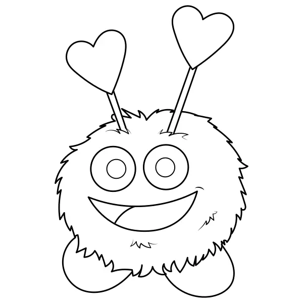 La petite créature douillette de la Saint-Valentin | Coloriages en ligne pour enfants