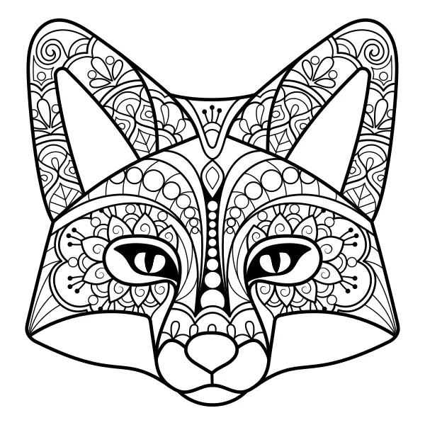 Mandala – Renard | Coloriages en ligne pour enfants