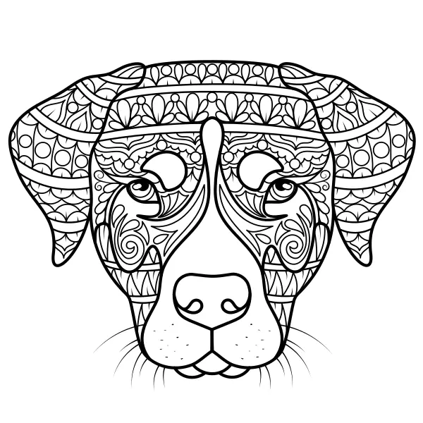 Mandala – Chien | Coloriages en ligne pour enfants