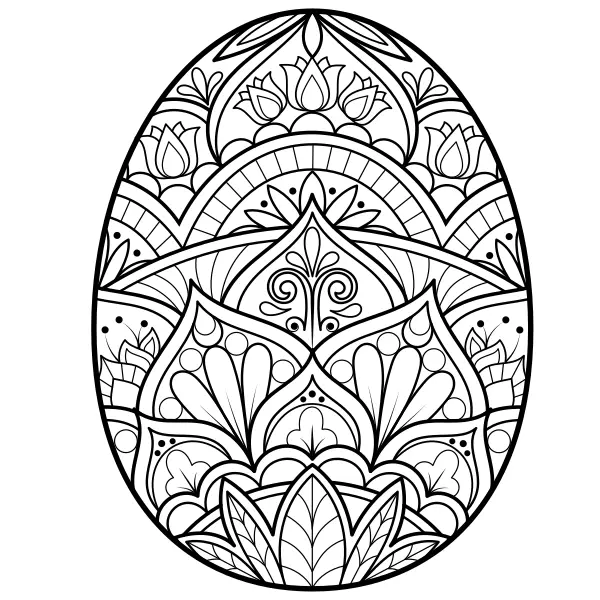 Mandala – L’œuf | Coloriages en ligne pour enfants