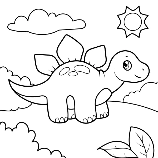 Dinosaure – Petit stégosaure | Coloriages en ligne pour enfants
