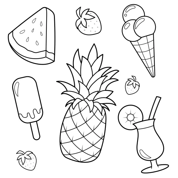 Cuisine estivale | Coloriages en ligne pour enfants