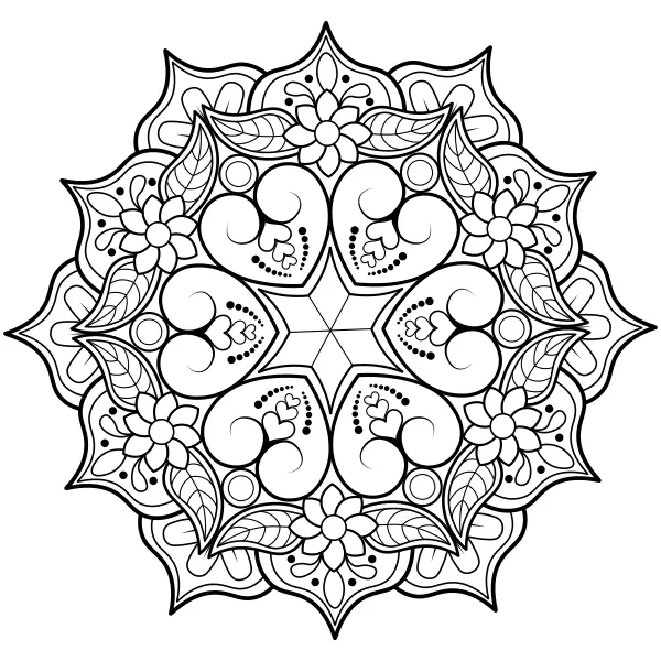 Une mandala romantique | Coloriages en ligne pour enfants