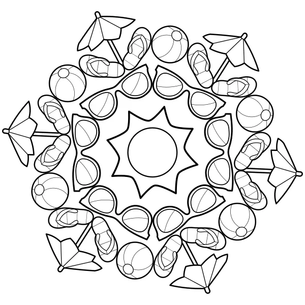 Mandala d’été | Coloriages en ligne pour enfants