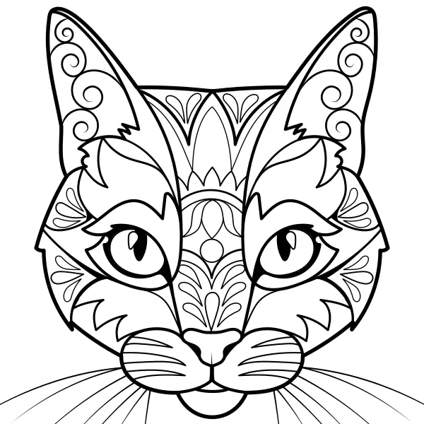 Mandala – Chat | Coloriages en ligne pour enfants