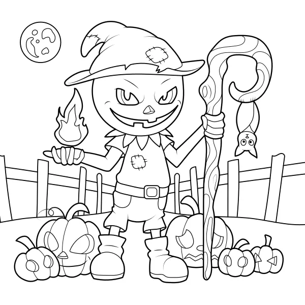 Des citrouilles effrayantes | Coloriages en ligne pour enfants