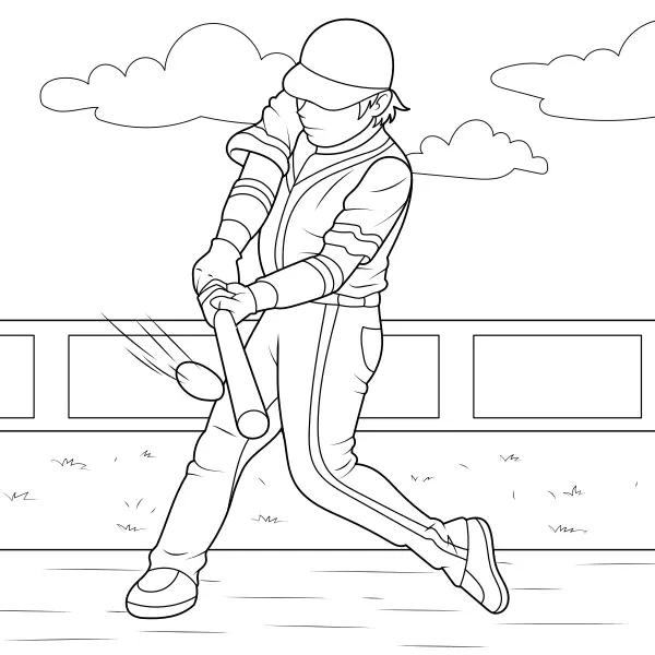 Joueur de baseball | Coloriages en ligne pour enfants