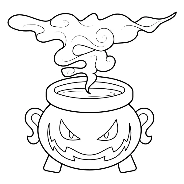 Chaudron fumant | Coloriages en ligne pour enfants