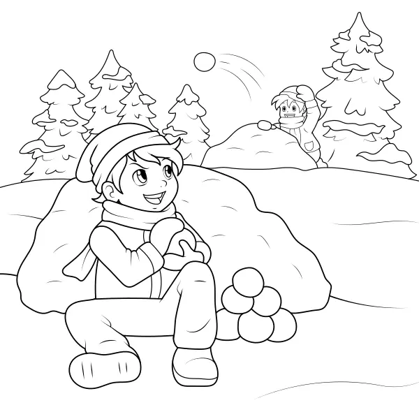 Boule de neige | Coloriages en ligne pour enfants