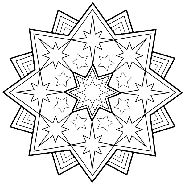 Mandala – Étoile | Coloriages en ligne pour enfants