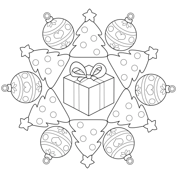 Mandala de Noël | Coloriages en ligne pour enfants