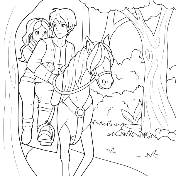 Une balade à travers la forêt | Coloriages en ligne pour enfants