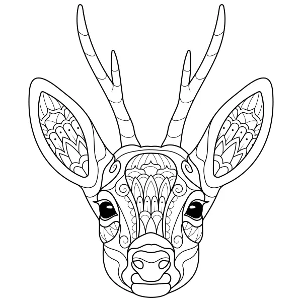 Mandala – Cerf | Coloriages en ligne pour enfants