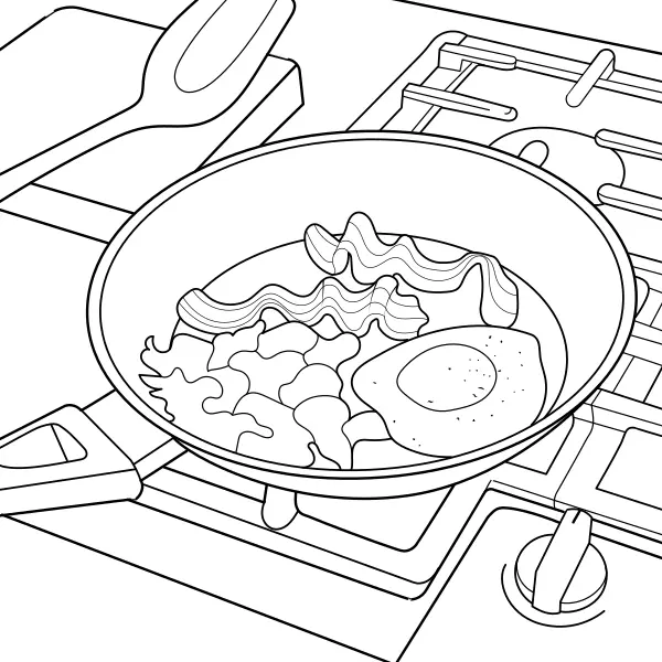 Petit-déjeuner à l’anglaise | Coloriages en ligne pour enfants