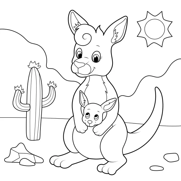 Kangourou | Coloriages en ligne pour enfants