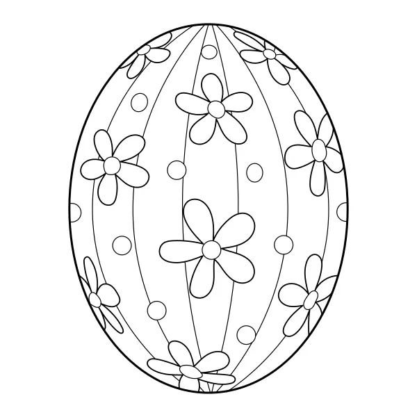 Œuf de Pâques – fleuri | Coloriages en ligne pour enfants