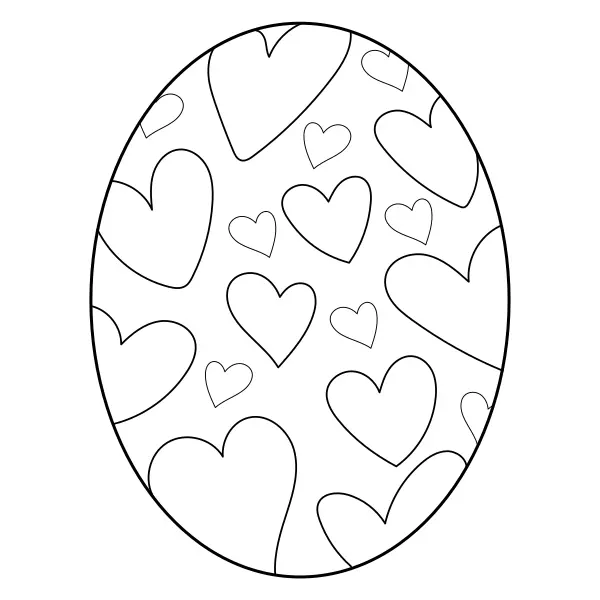 Œuf de Pâques – cœurs | Coloriages en ligne pour enfants
