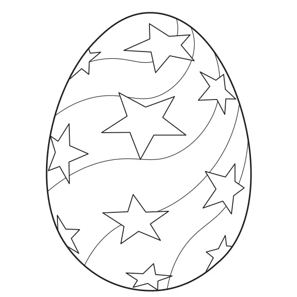 Œuf de Pâques – étoiles | Coloriages en ligne pour enfants